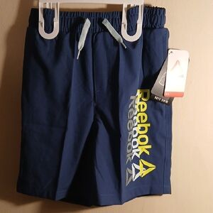 Reebok Dark Blue Shorts with Yellow Logo